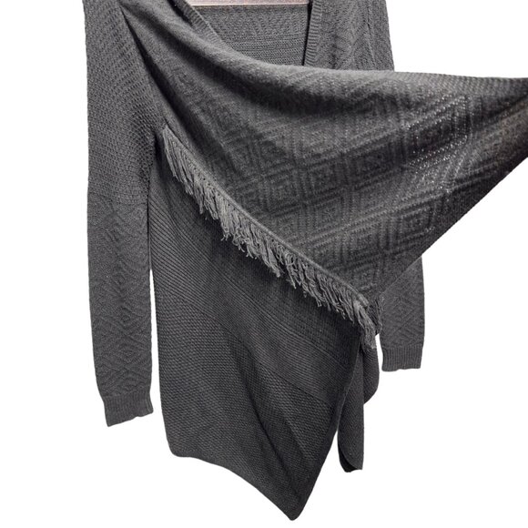 Lucky Brand Fringe Woven Knit Duster Sweater Cardigan Jacket - Picture 5 of 10